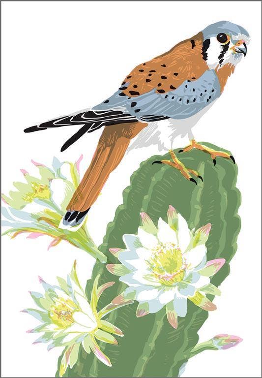 Kestrel Bird & Cactus Magnet Kestrel Bird & Cactus Magnet