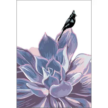 Phainopepla Bird & Desert Succulents Magnet by Rigel Paper
