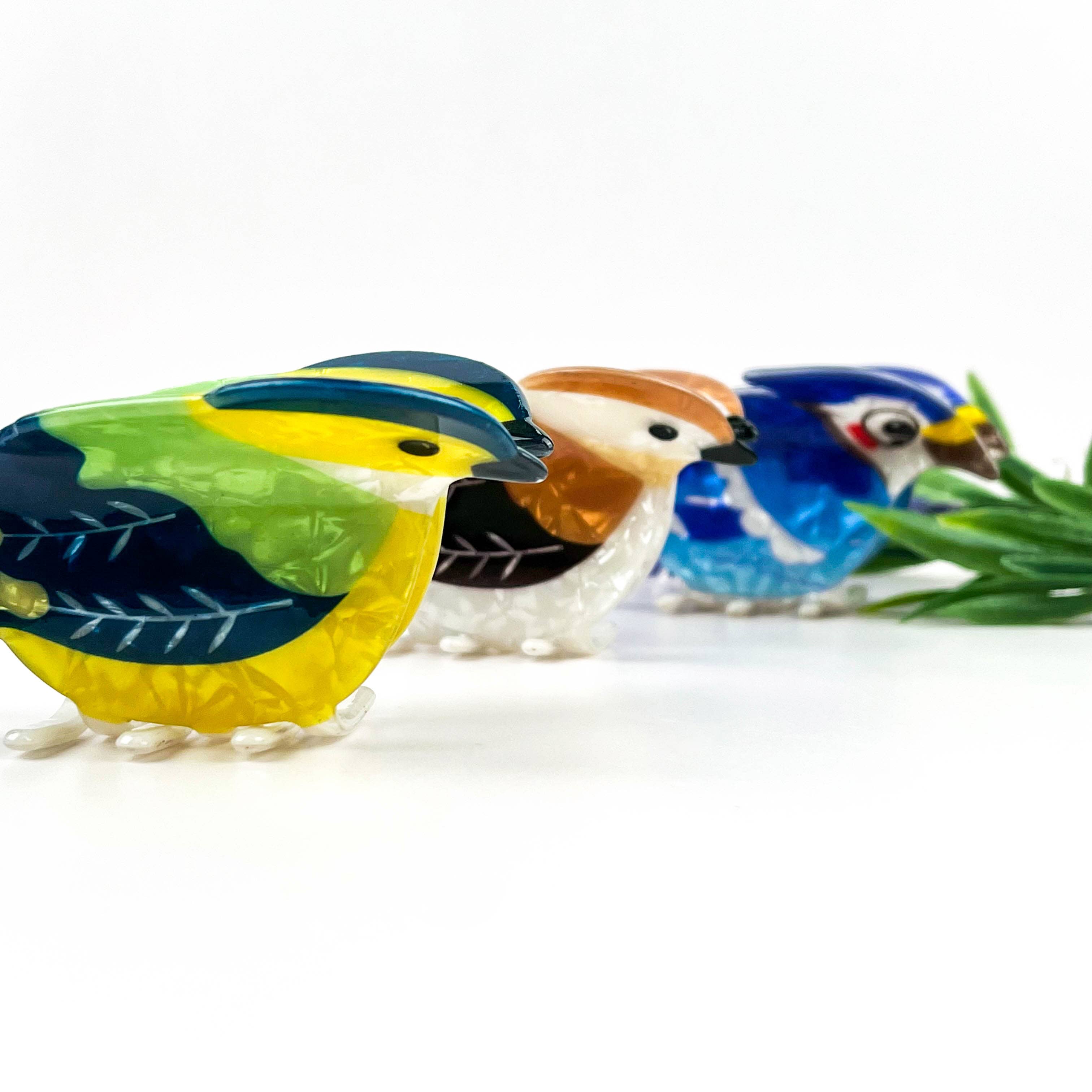 Orange Hummingbird Hair Claw