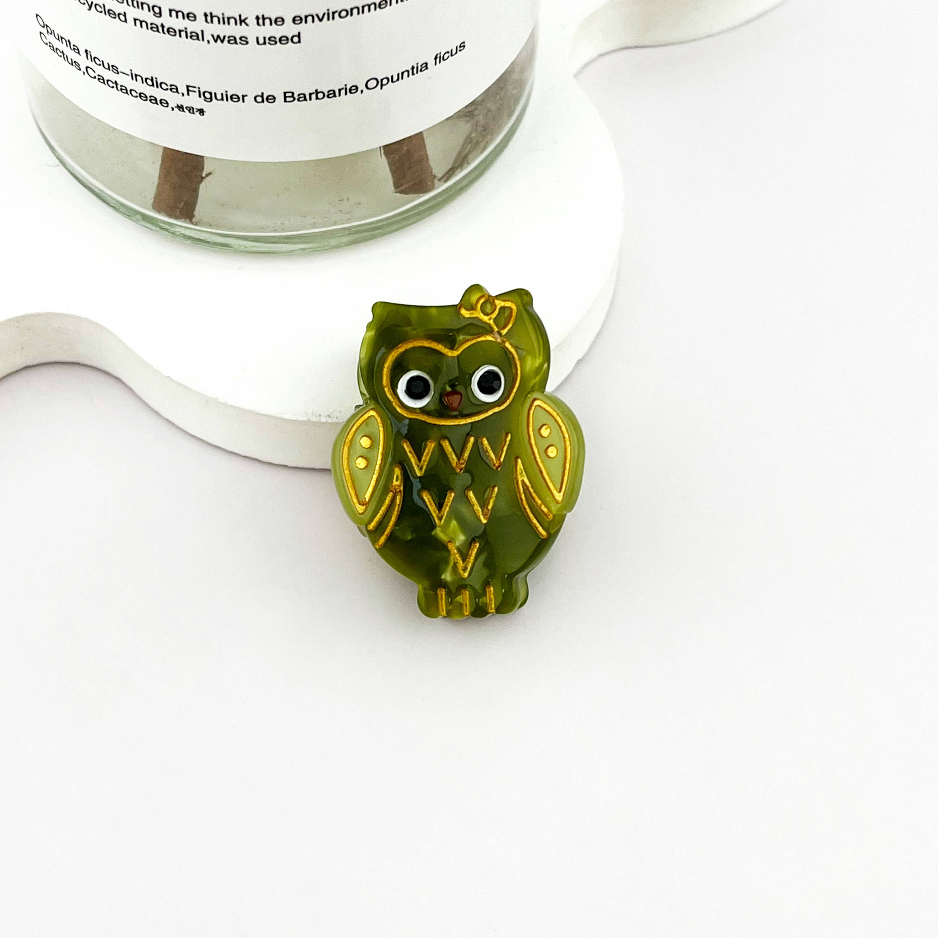 Pink Mini Owl Hair Claw