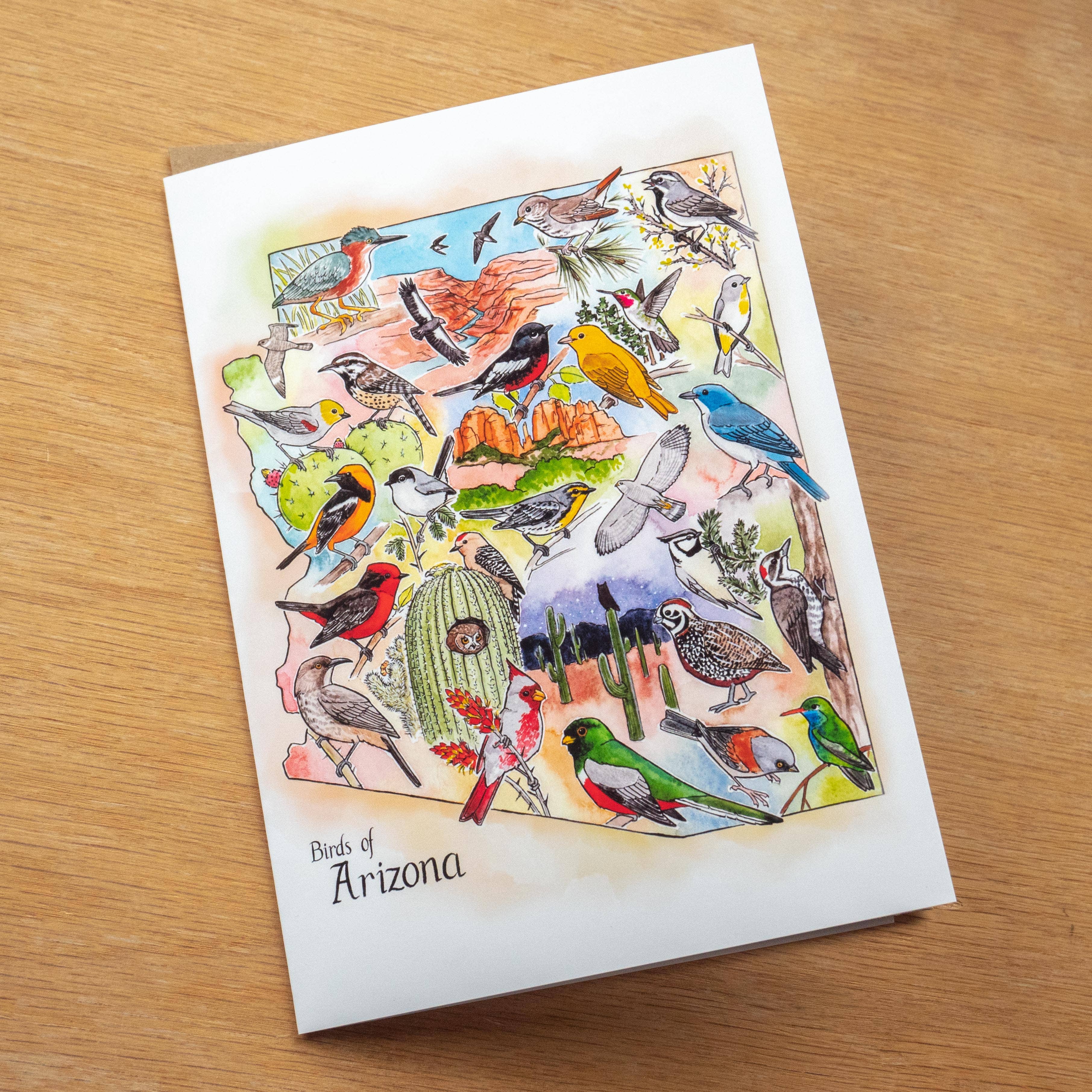Birds of Arizona 5x7 Fine Art Card w/ 100% Recycled Envelope: No packaging