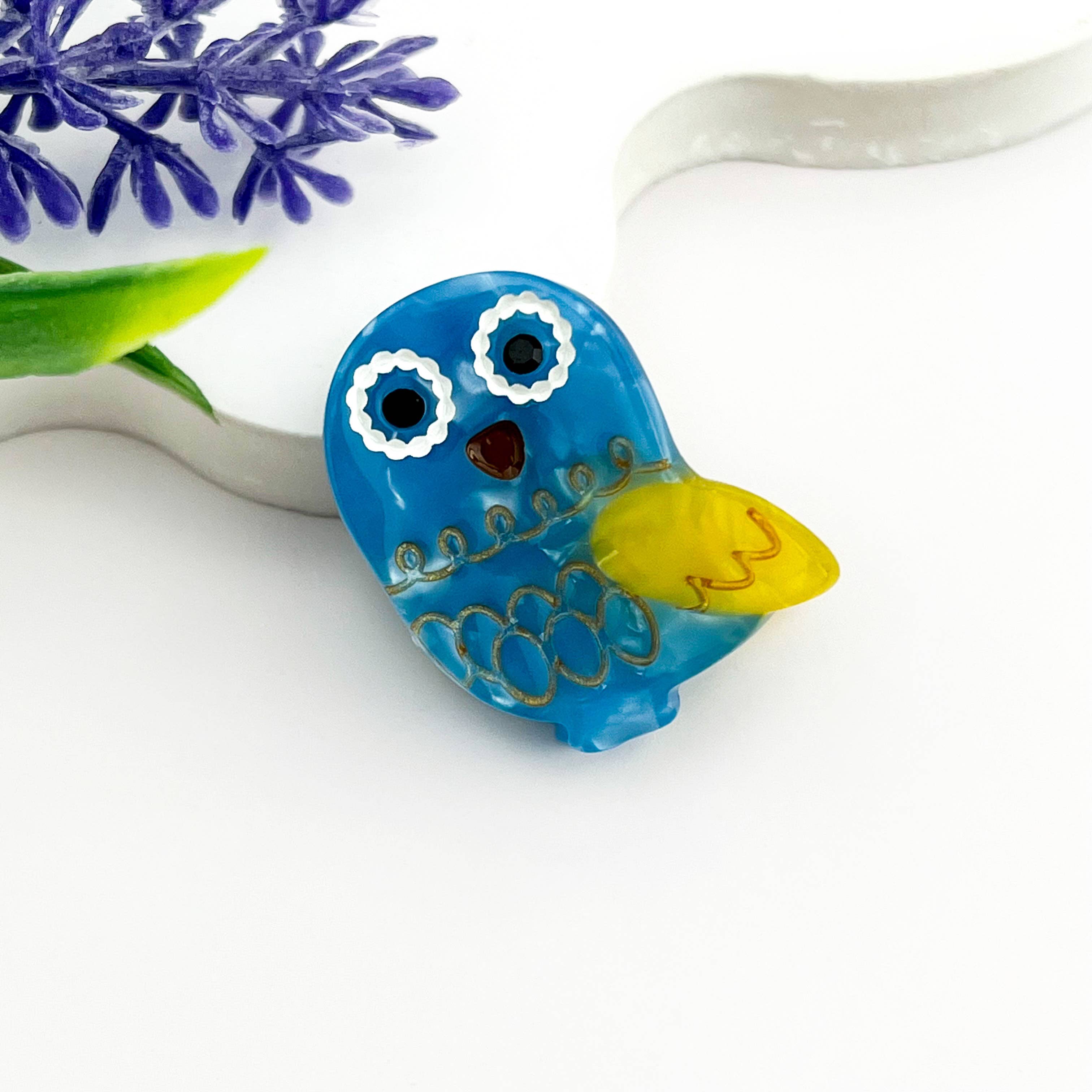 Grey Mini Owl Hair Clip