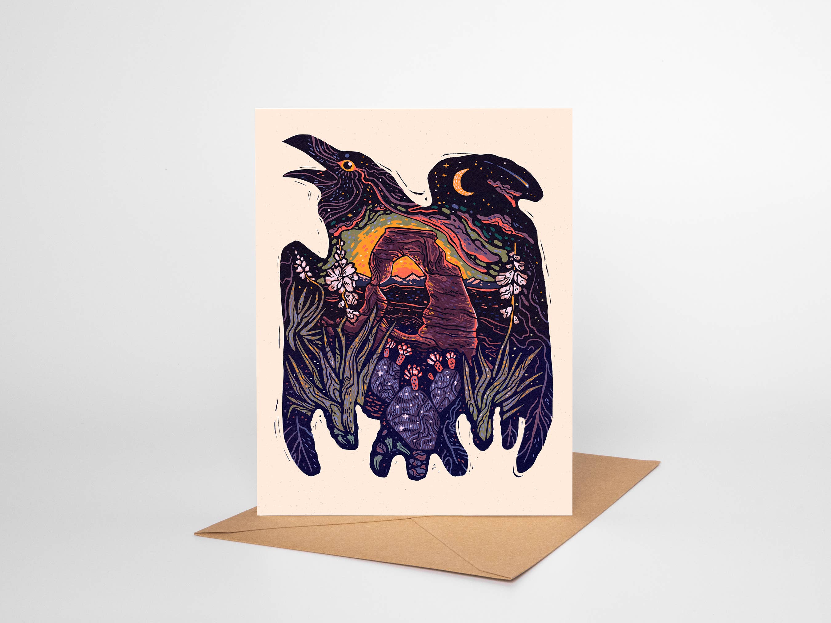 Delicate Arch– Blank Greeting Card Nature Illustration 