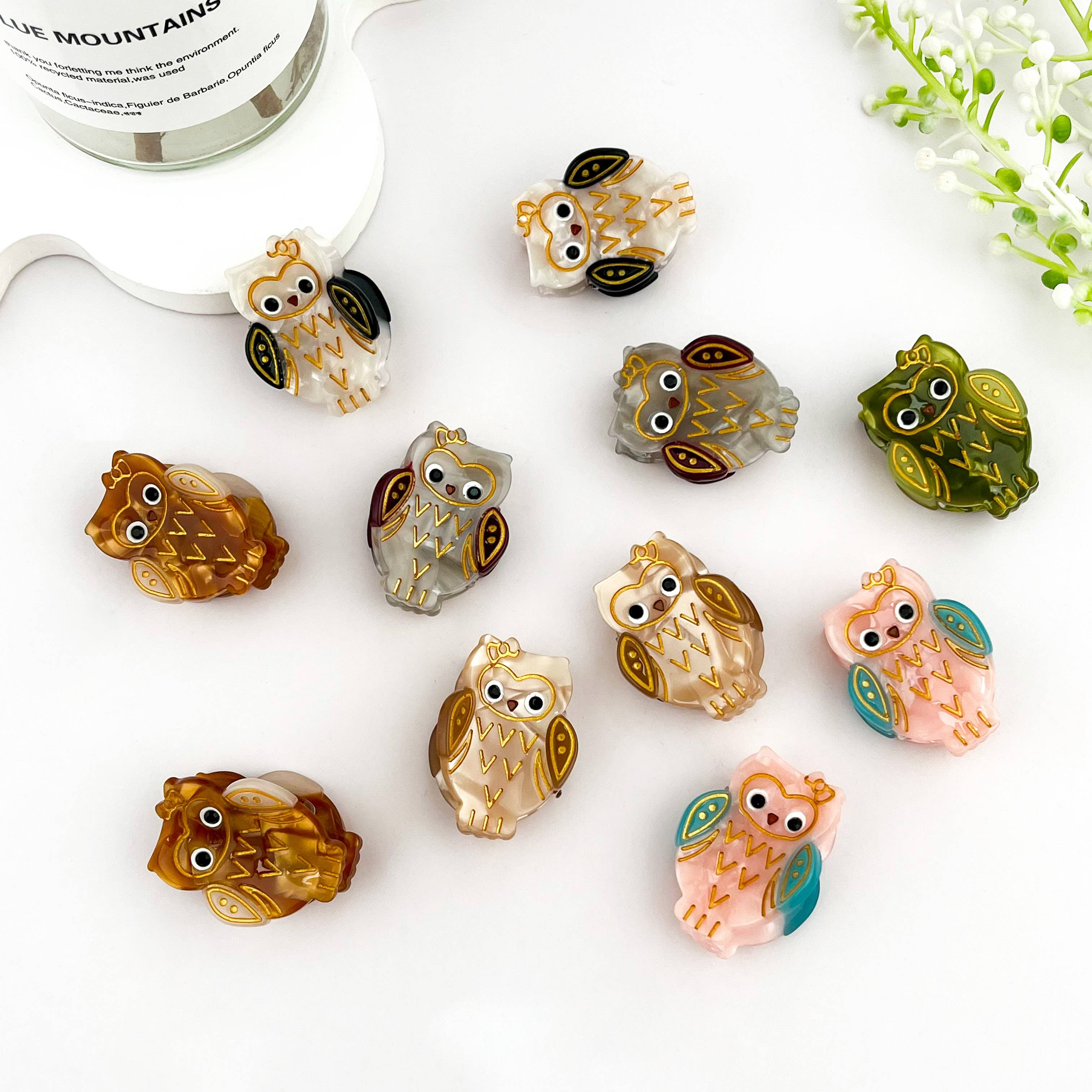 Pink Mini Owl Hair Claw