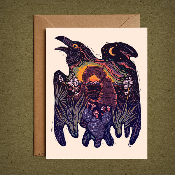 Delicate Arch– Blank Greeting Card Nature Illustration 