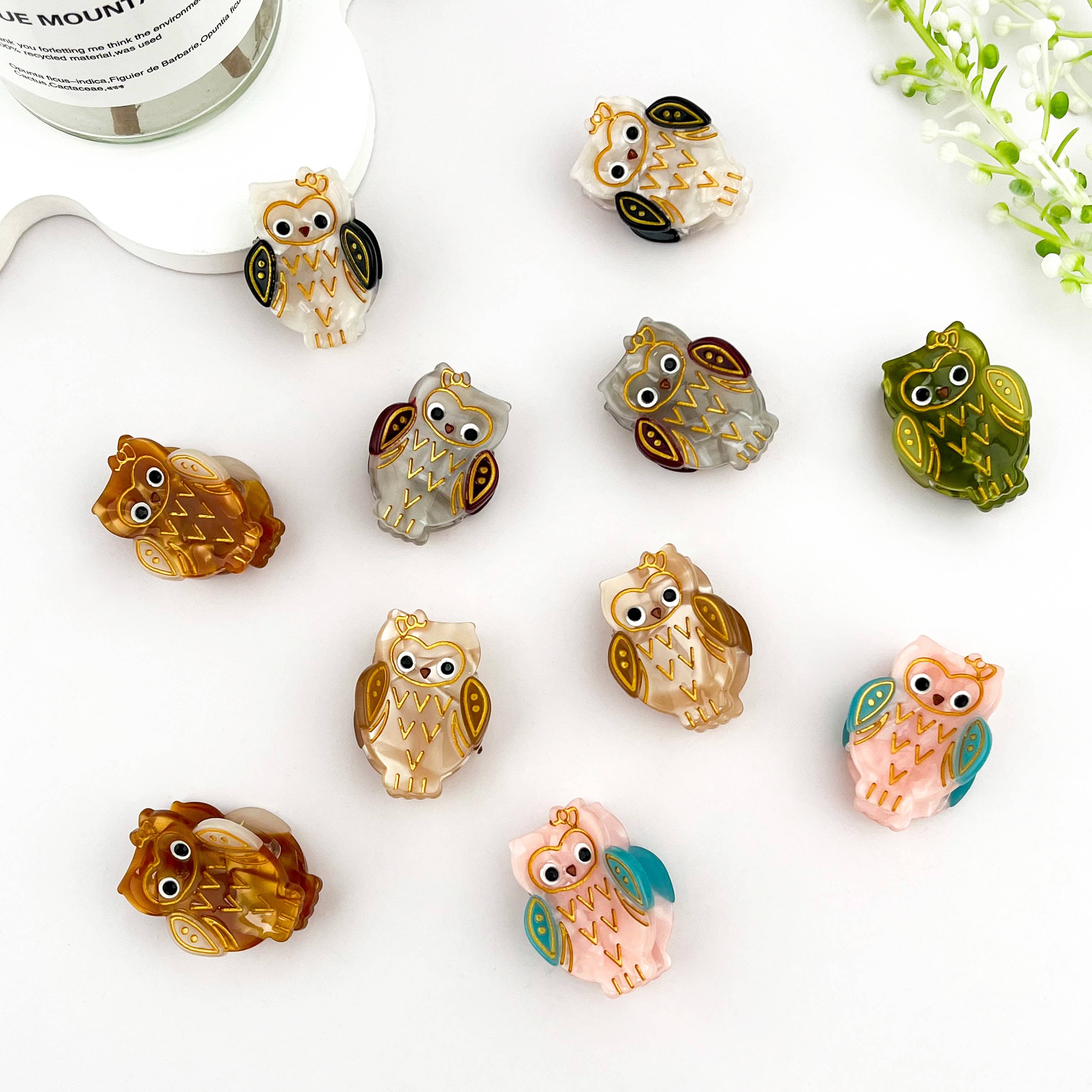 Pink Mini Owl Hair Claw