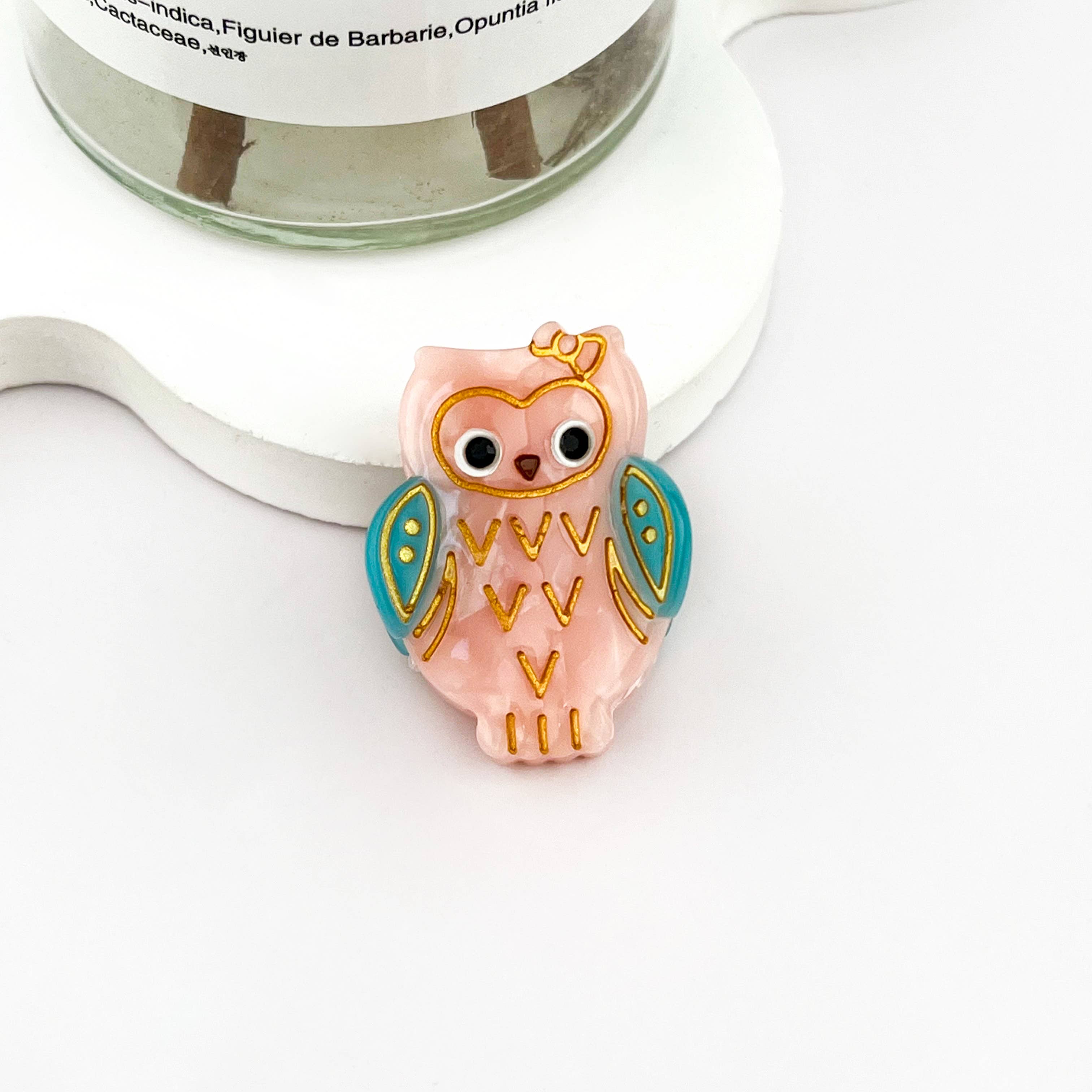 White Mini owl Hair Clip