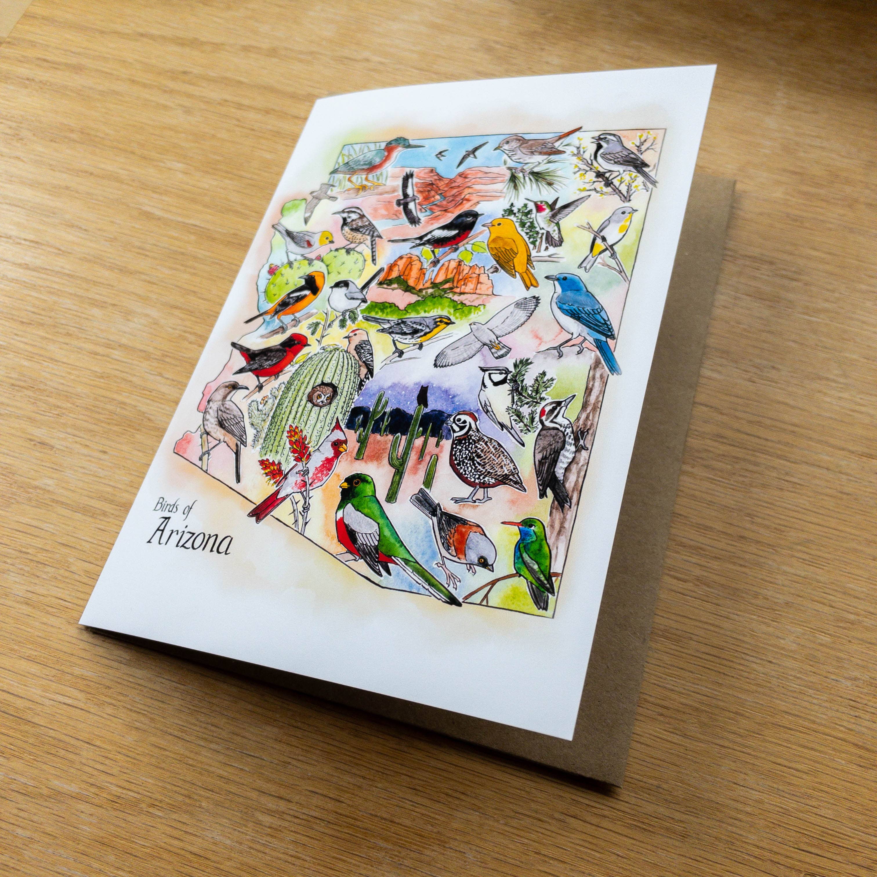 Birds of Arizona 5x7 Fine Art Card w/ 100% Recycled Envelope: No packaging