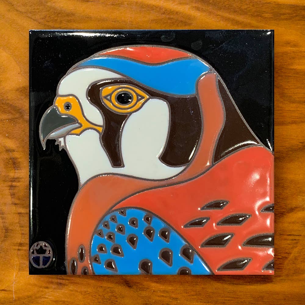 Wil Taylor Kestrel Hand Glazed Art Tile Trivet