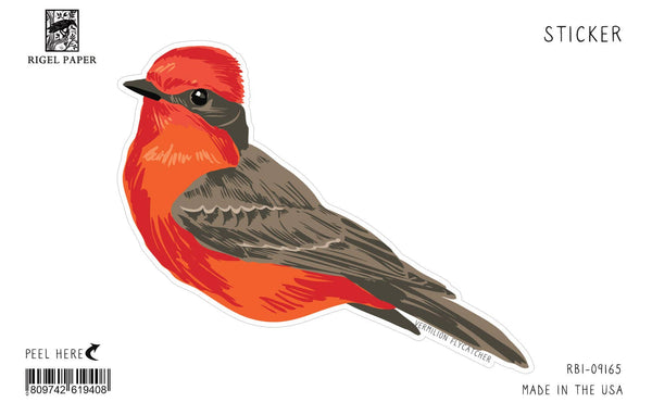 Vermilion Flycatcher Bird Sticker