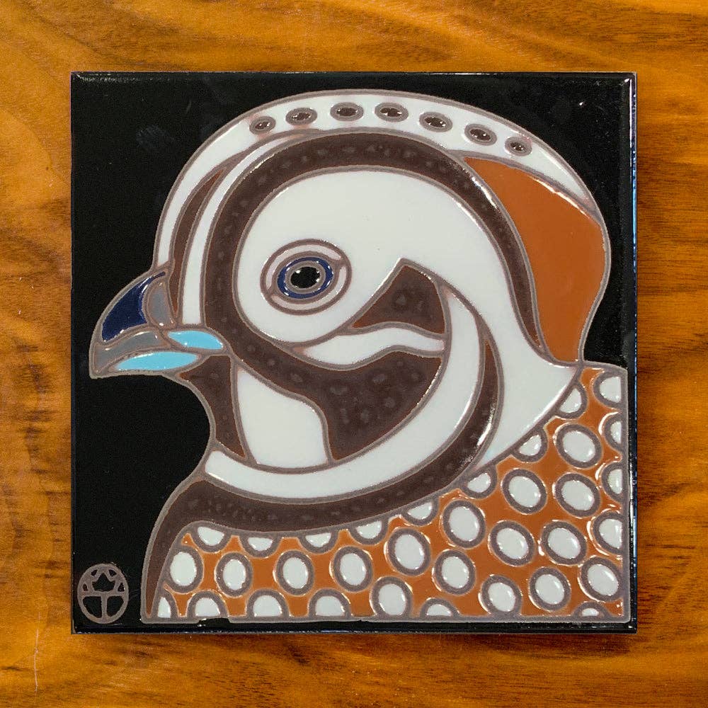 Montezuma Quail Art Tile Trivet