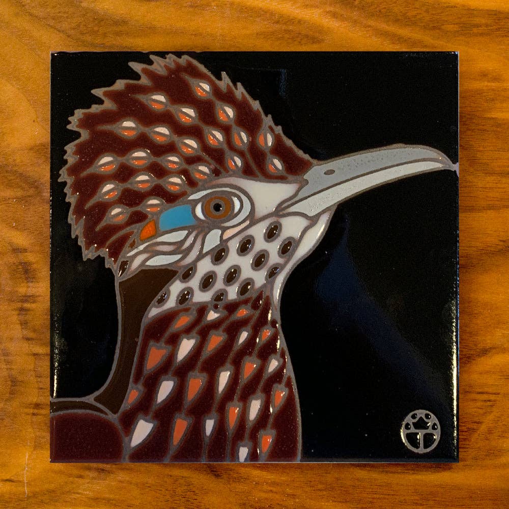 Roadrunner Hand Glazed Art Tile Trivet