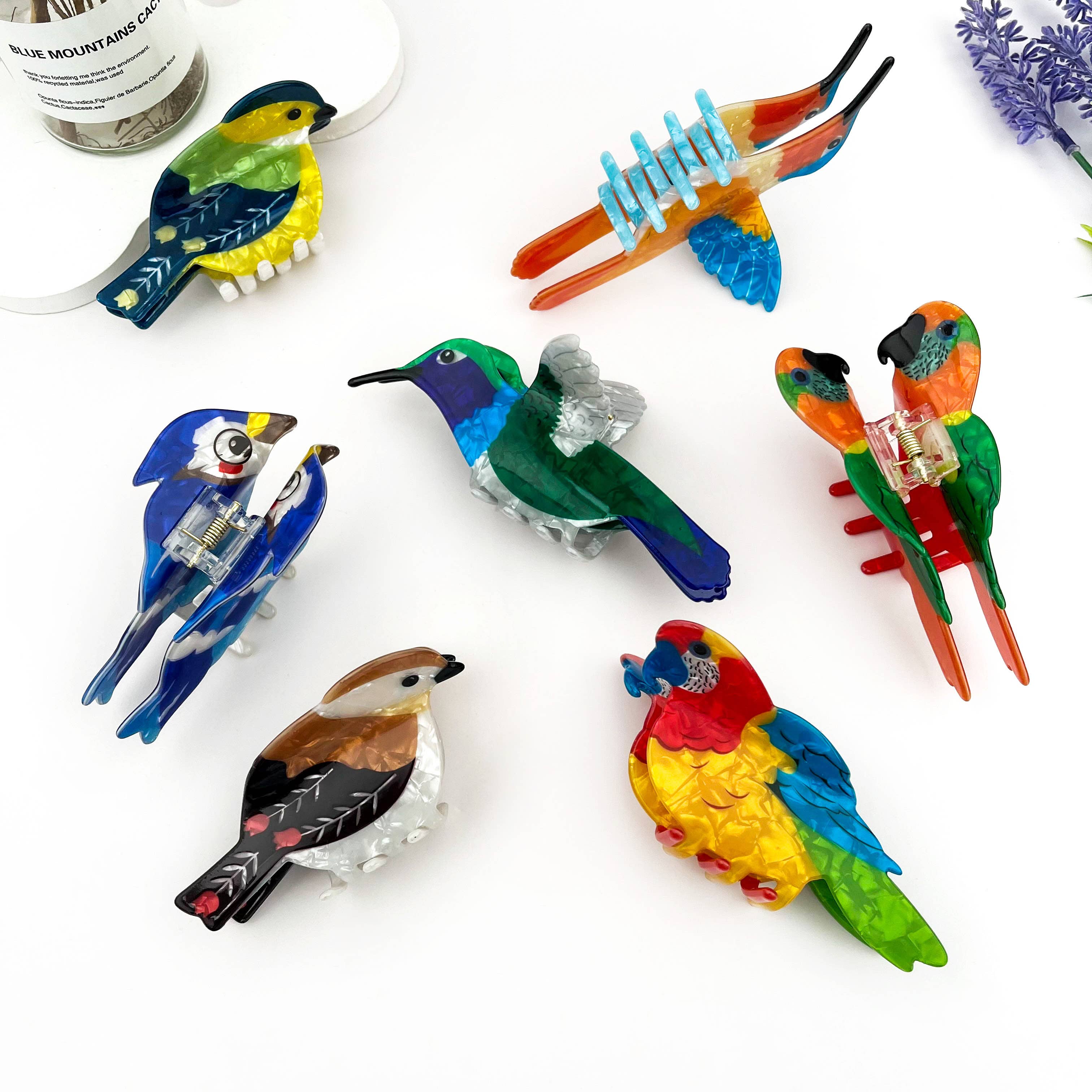 Blue Bird Acrylic Hair Claw