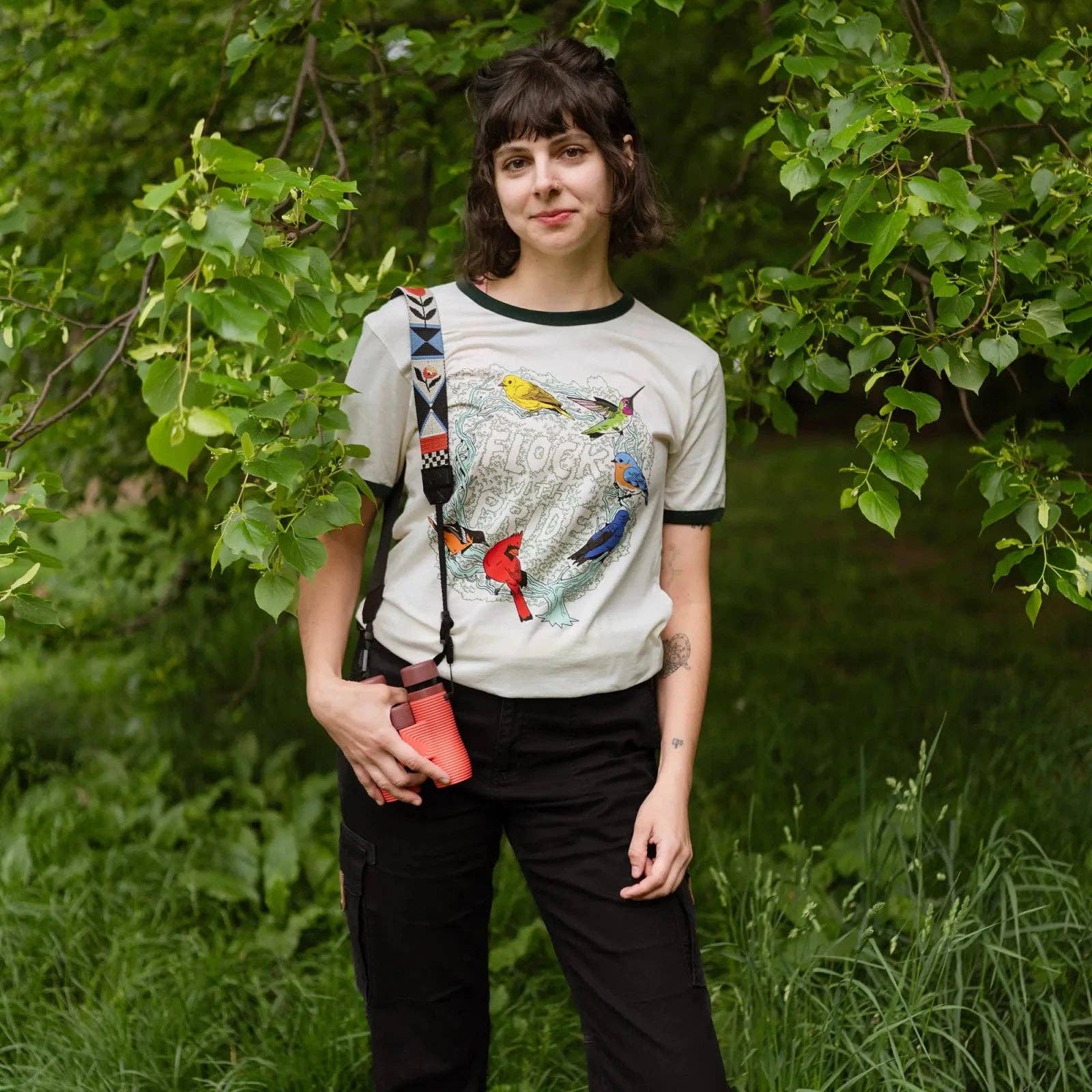 Flock With Pride Ringer Tee: Ivory