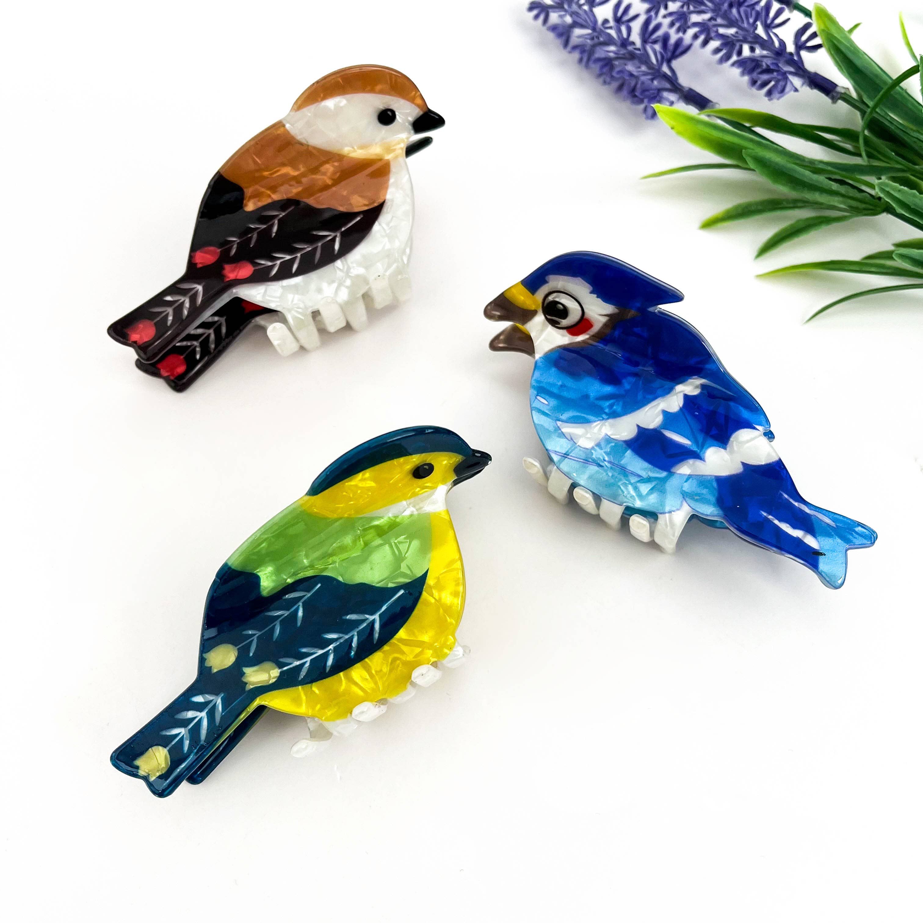 Blue Bird Acrylic Hair Claw